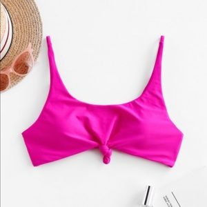 Hot Pink Knotted Bikini Top
